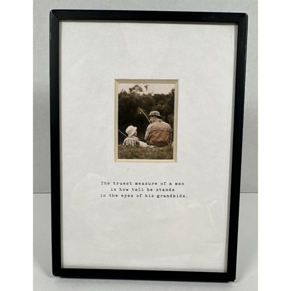 Hallmark Picture Frame with Quote Grandpa Grandfather Gift Fishing 7"x5"